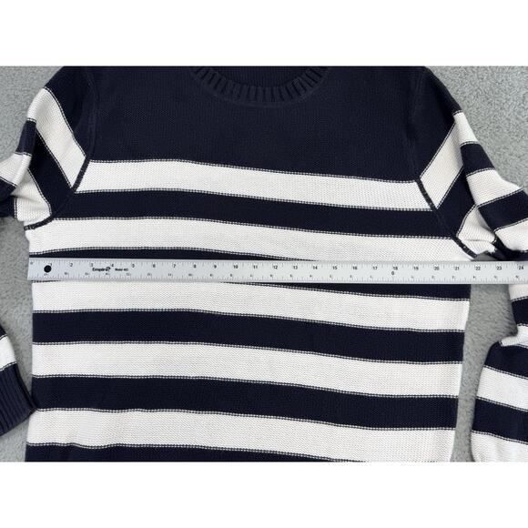 J Crew Oarsman Reverse Jersey Blue White stripe Men Sweater Size Large - Picture 7 of 12